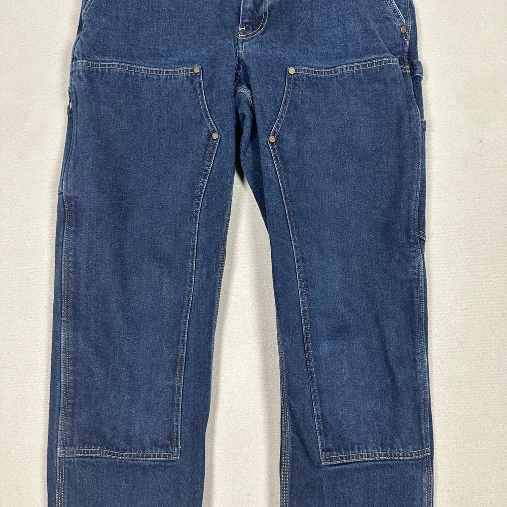 Banana Republic Mens Double Knee Carpenter Jeans 35X32 Straight Fit Dark Wash